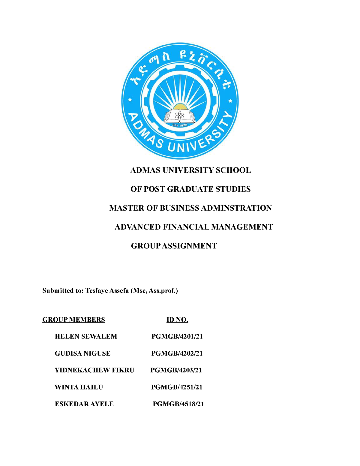 financial-managemet-assignment-admas-university-school-of-post