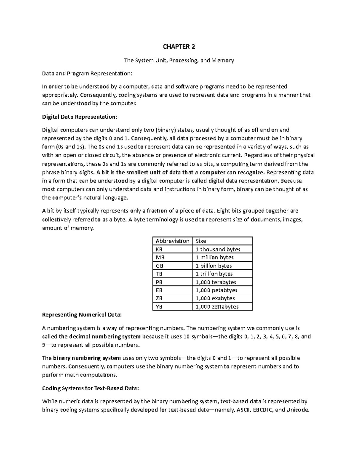 Chapter 2ICT - CHAPTER 2 The System Unit, Processing, and Memory Data ...