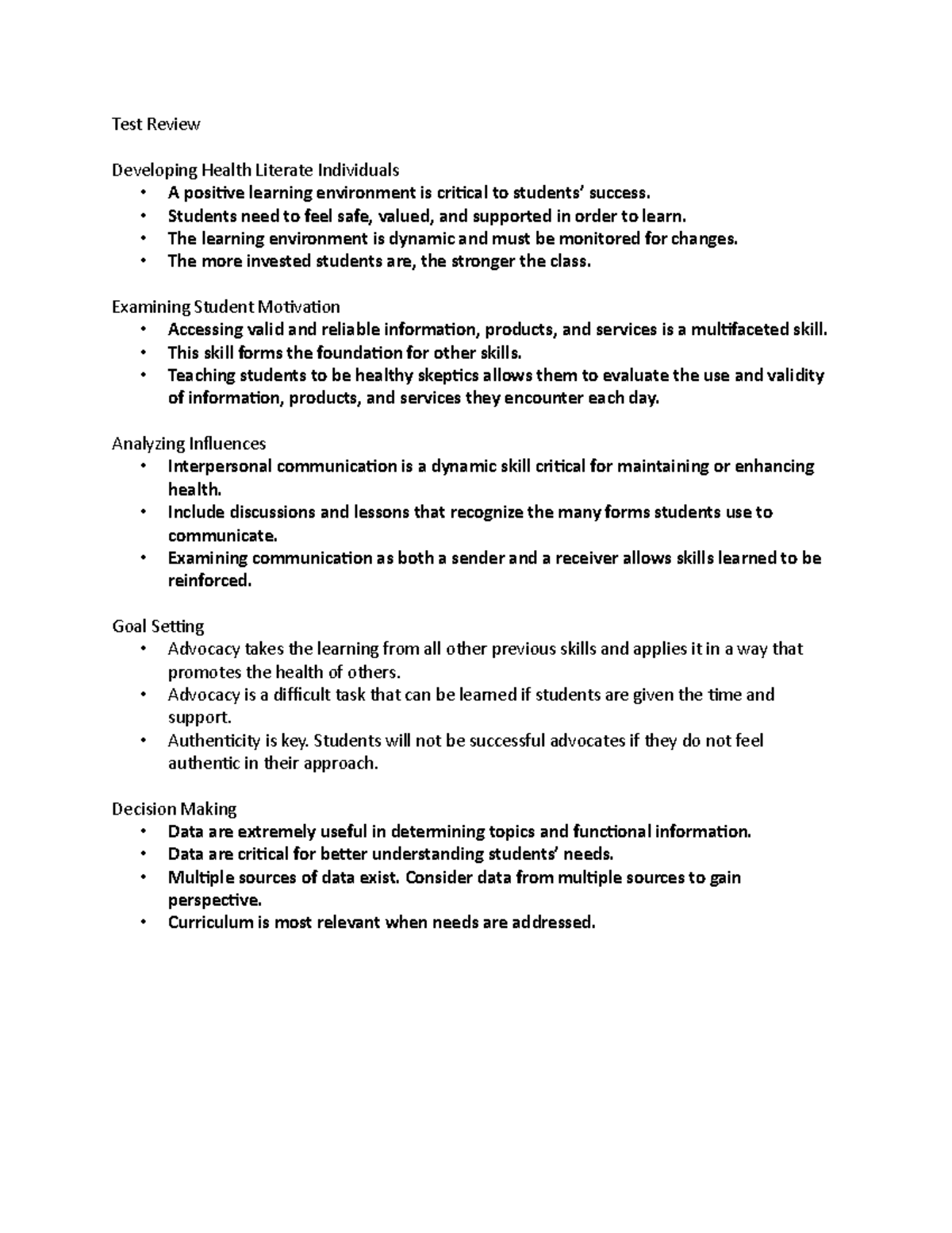 Test Review - hERE IS A DESCRIPTION' - Test Review Developing Health ...