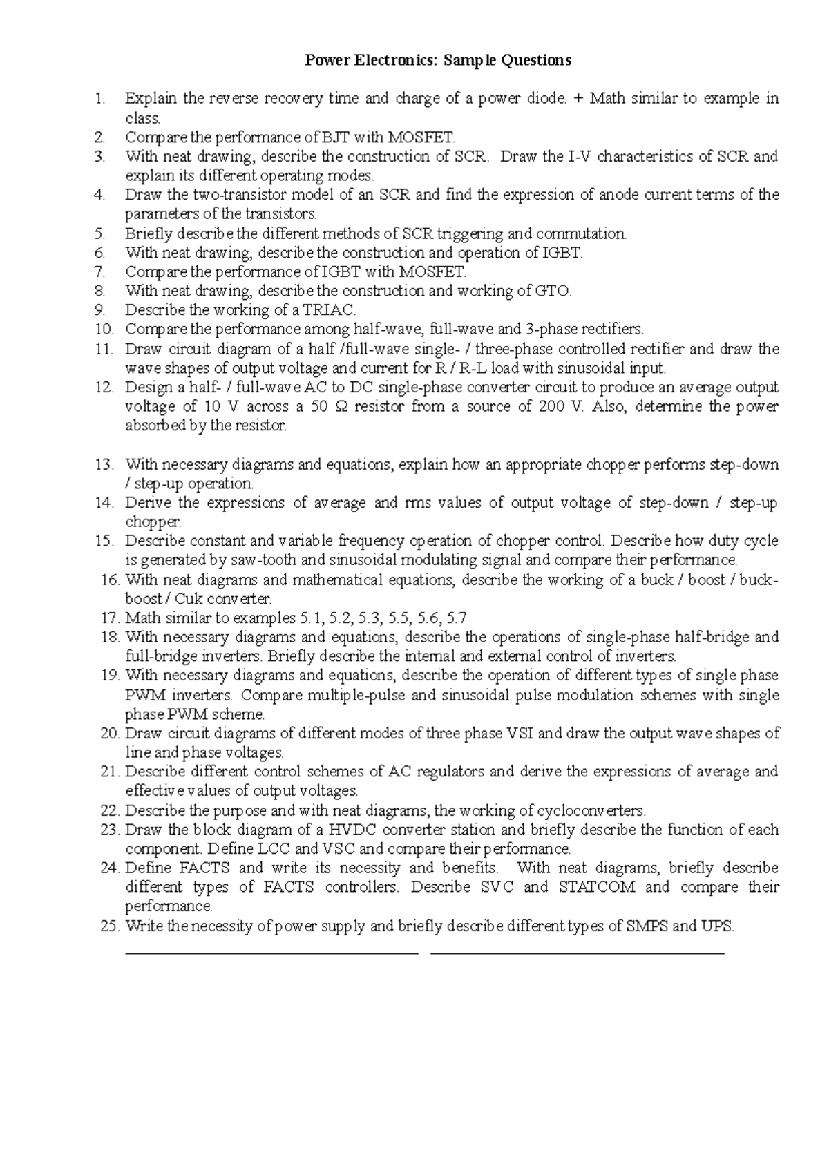 PE-SQ - i am em - Power Electronics: Sample Questions Explain the ...