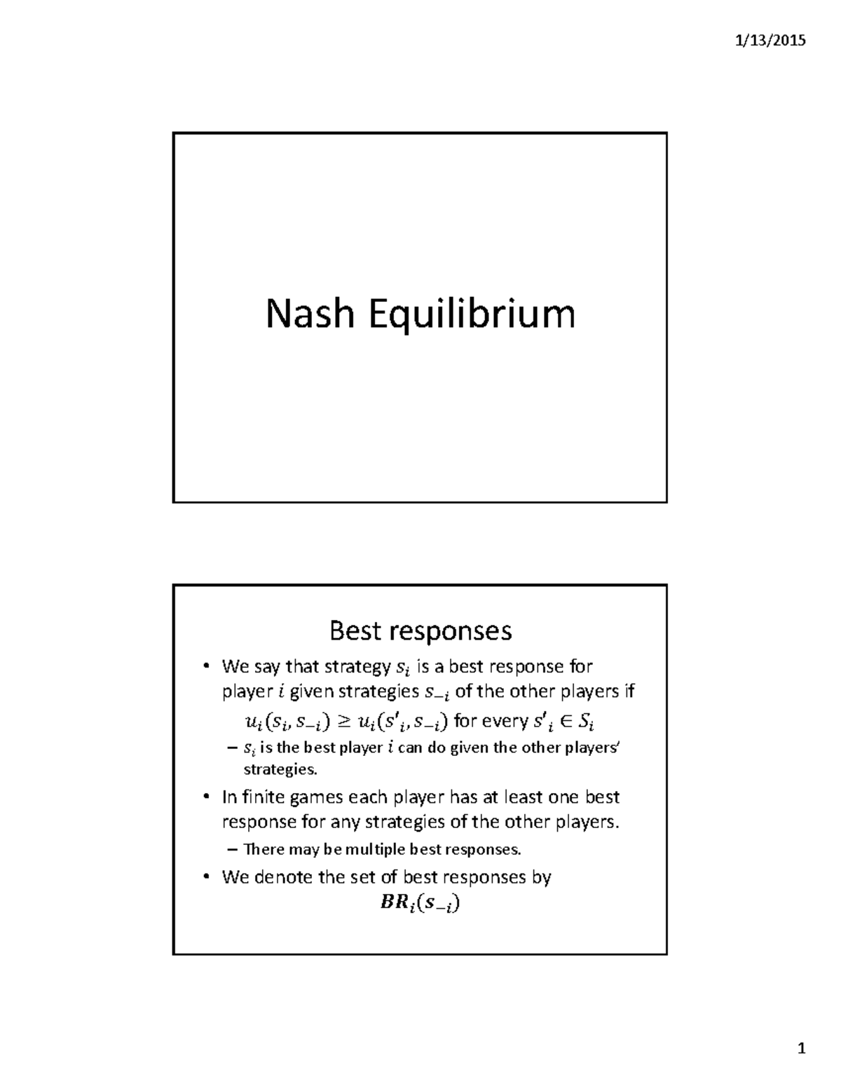 lecture-3-nash-equilibrium-pure-strategies-1-13-2015-nash