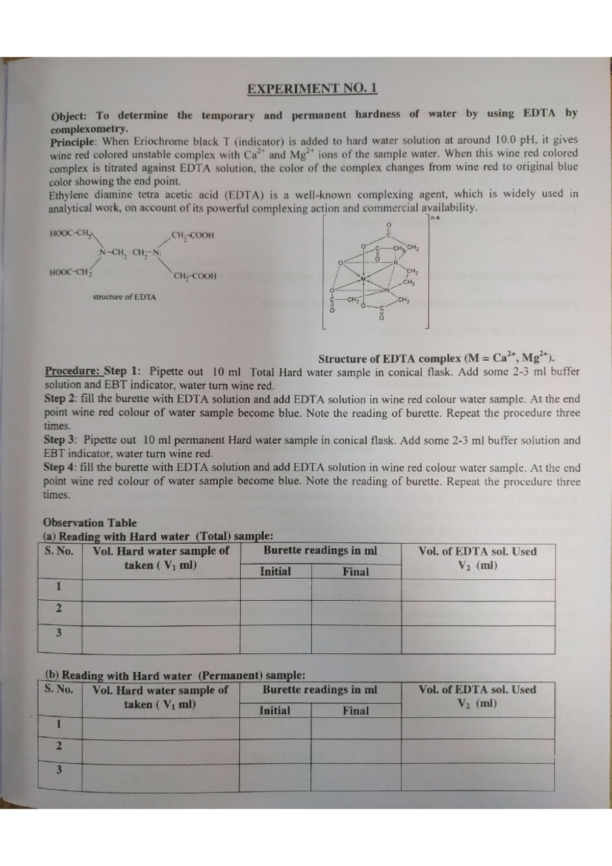 Chemistry Experiments - B.tech - Studocu