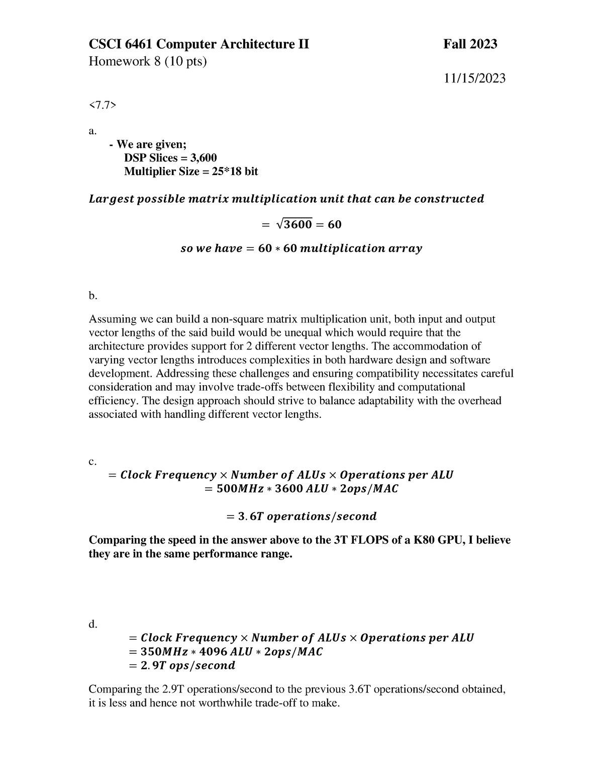 CSCI6461 HW8 - Homework 8 - Fall 2023 11/15/ CSCI 6461 Computer ...