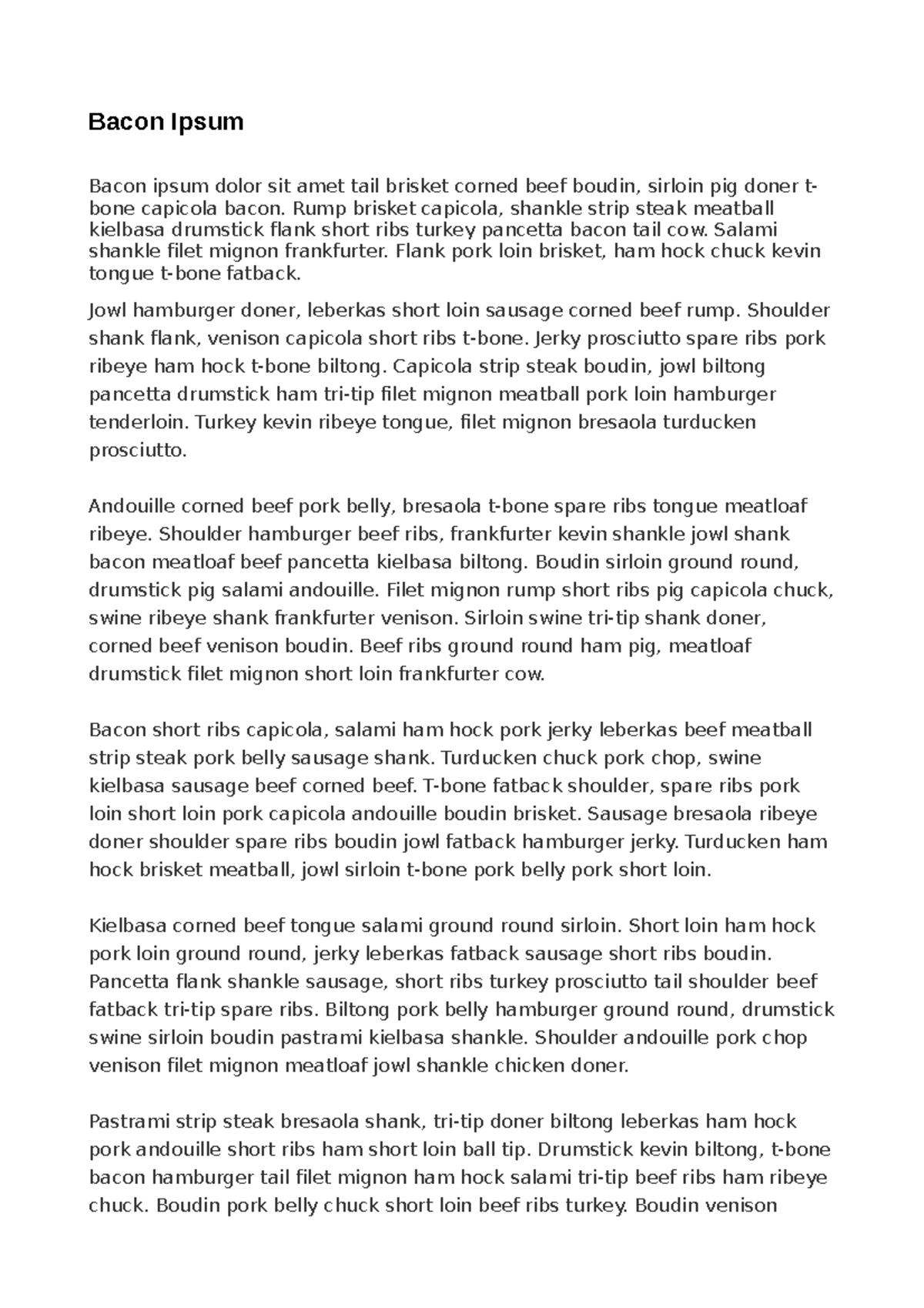 Submission pascal Bacon Ipsum Bacon ipsum dolor sit amet tail brisket corned beef boudin