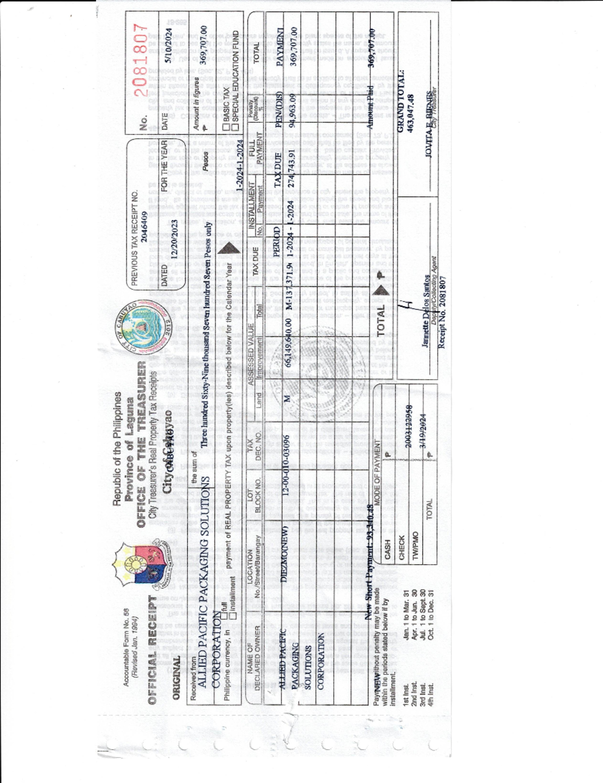 RPT - Republic of the Philippines OF Accountable Form No. 56 (Revised ...