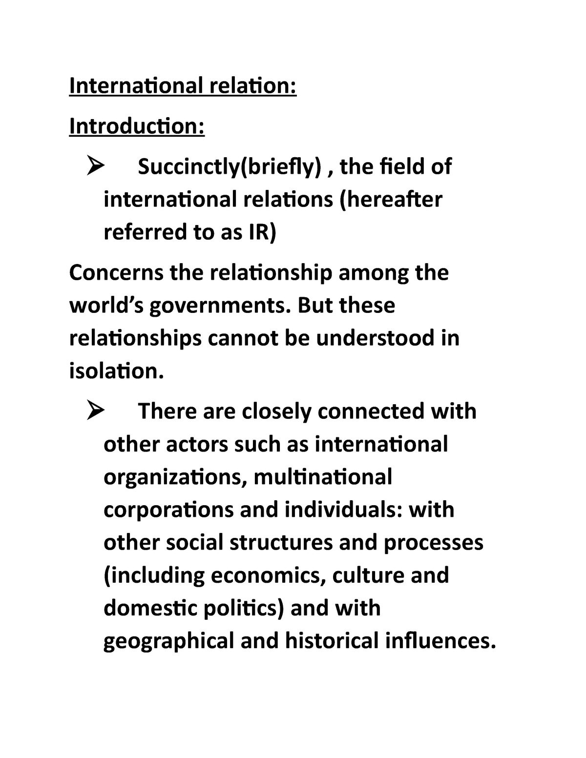 International Relation(IR) - International Relation: Introduction ...