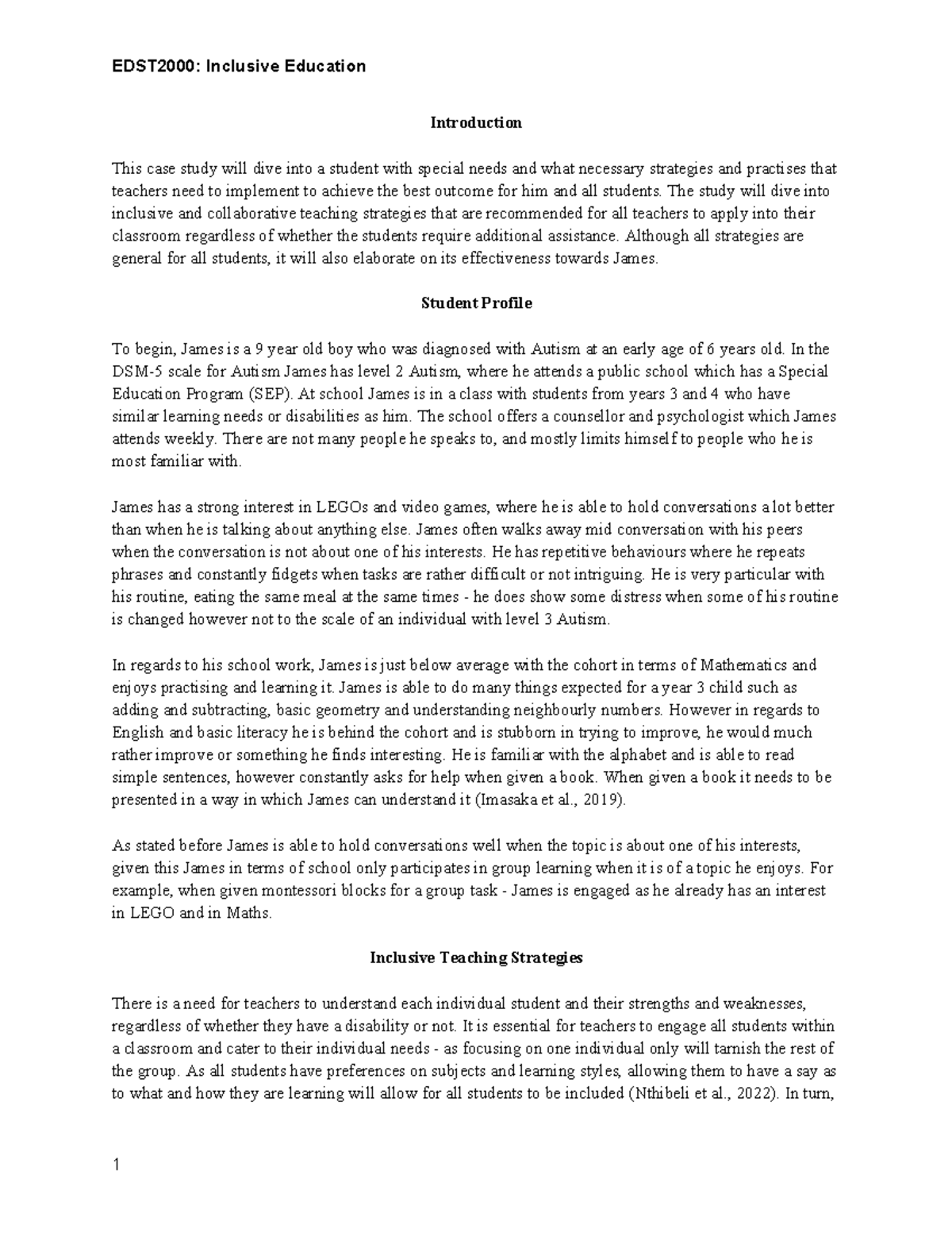 EDST2000 Case study - Introduction This case study will dive into a ...
