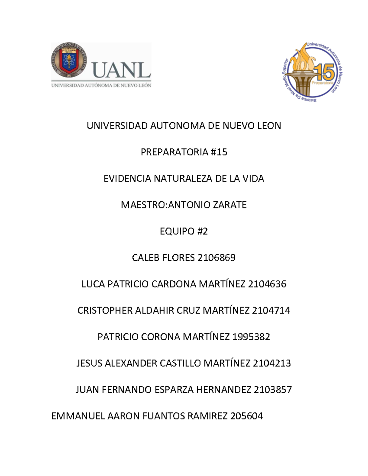 EVI EQ2 LNV - Evidencia etapa 1 - UNIVERSIDAD AUTONOMA DE NUEVO LEON ...