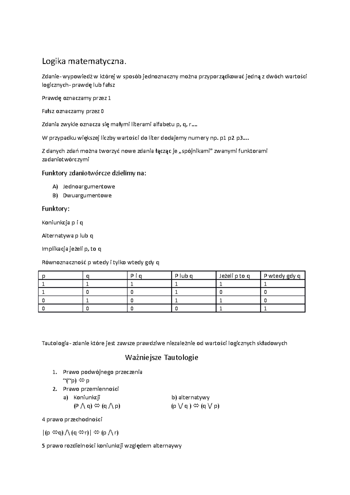 Zagadnienia Teoretyczne Analiza Matematyczna - Logika Matematyczna ...