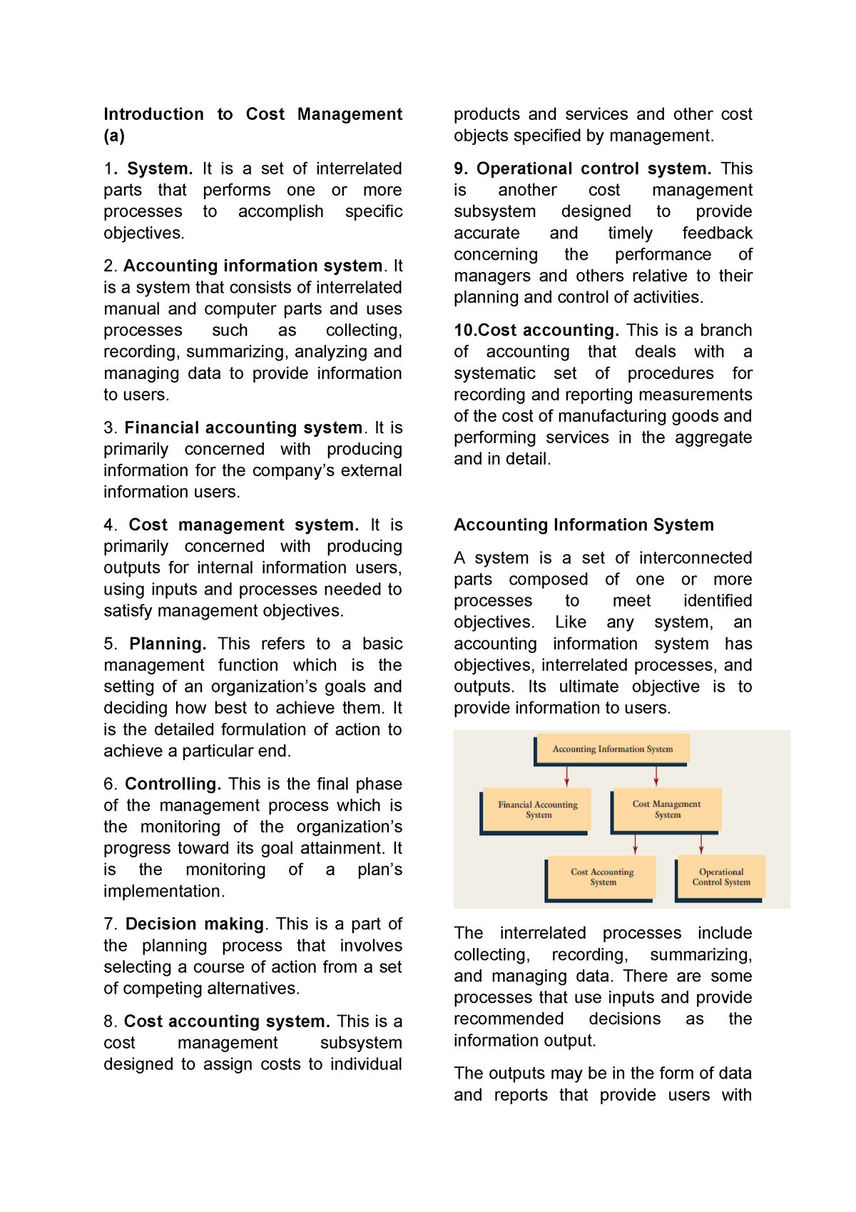 research paper cost management