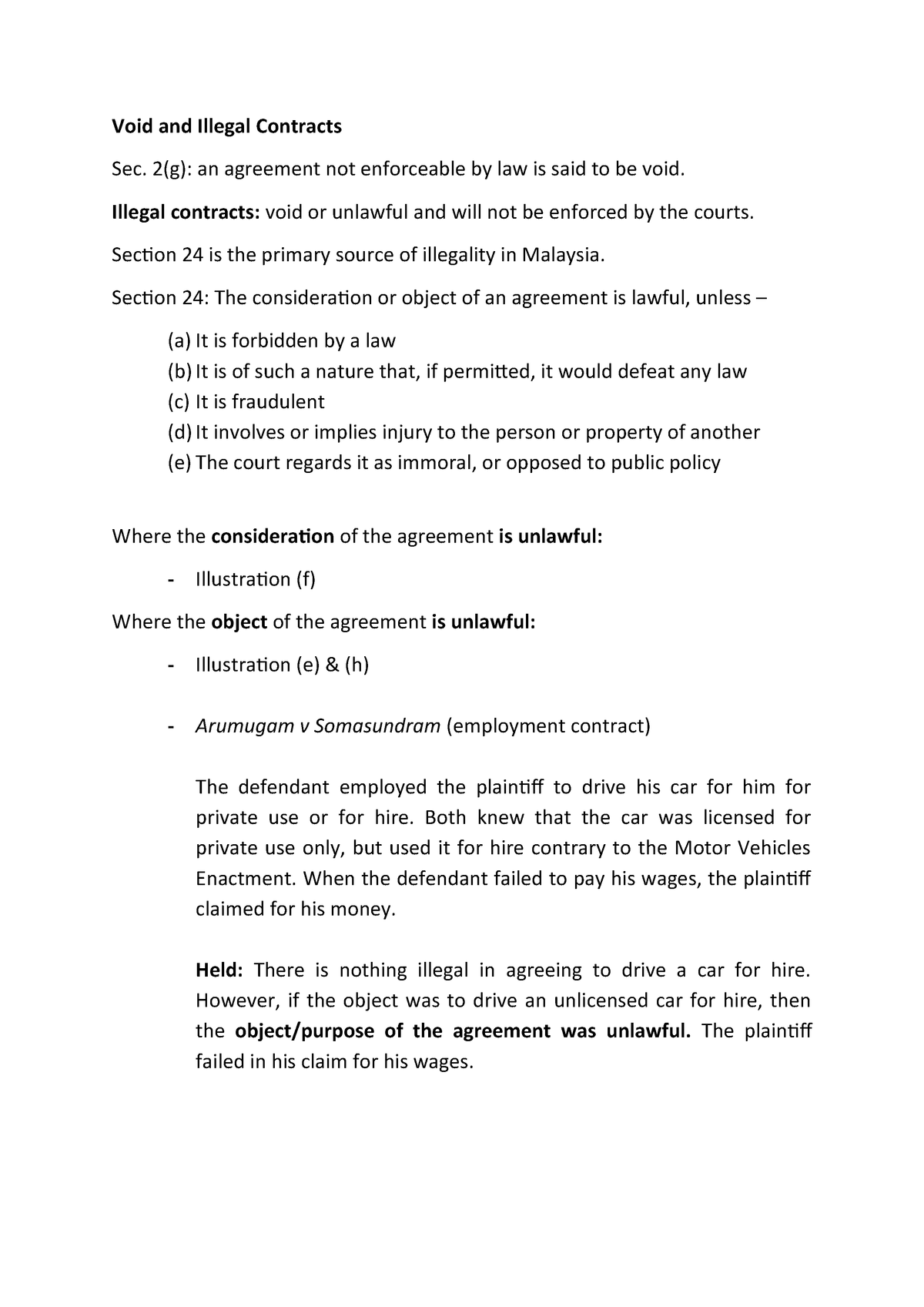 void agreement assignment pdf