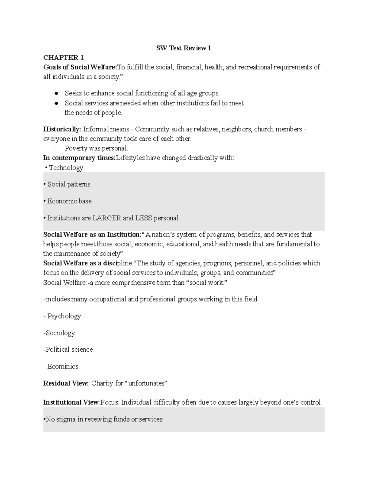 SW 1010 Test Review 1 - For Professor Díaz class - SW Test Review 1 ...