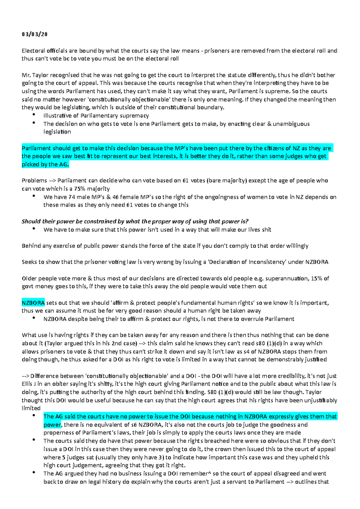 LAWS204 - L4 - Lecture 4 - Public Law - University of Otago - Studocu
