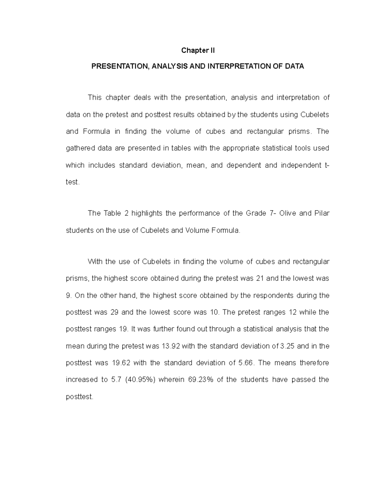 4.Chapter II - CHAPTER 4 - Chapter II PRESENTATION, ANALYSIS AND ...