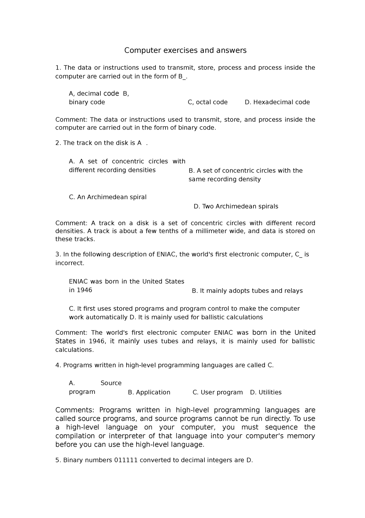 computer-exercises-and-answers-a-decimal-code-b-binary-code-c