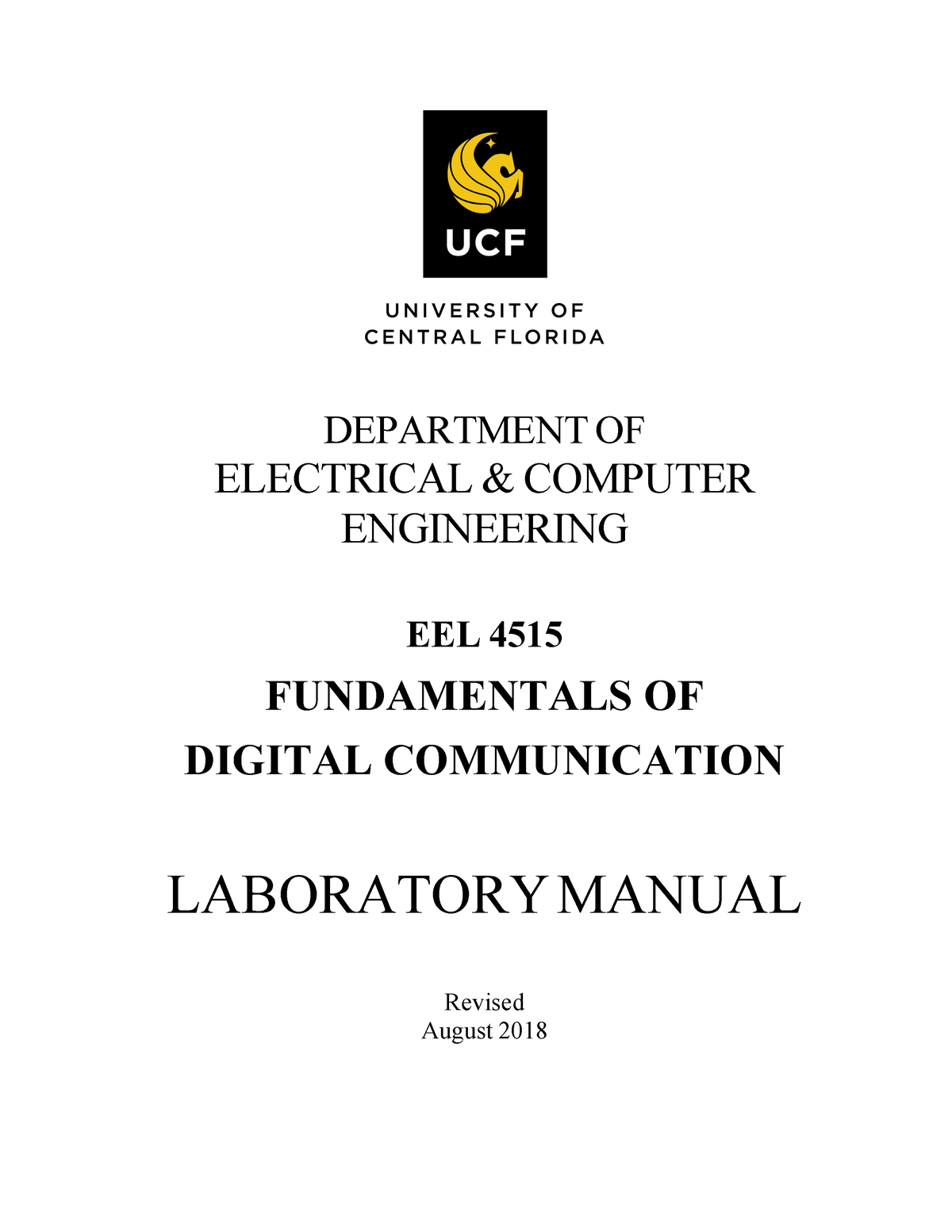 EEL4515 Lab Manual - Good - DEPARTMENT OF ELECTRICAL & COMPUTER ...