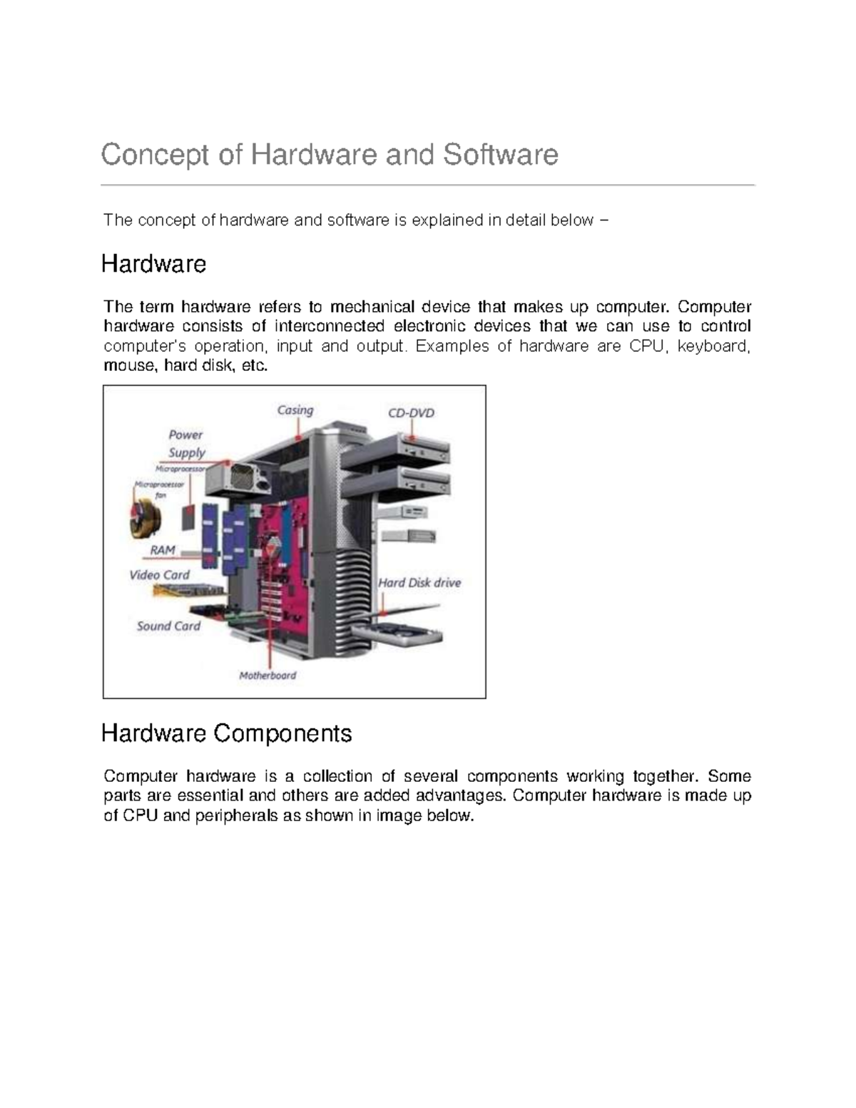 Chapter SIX input and output devices - Concept of Hardware and Software ...
