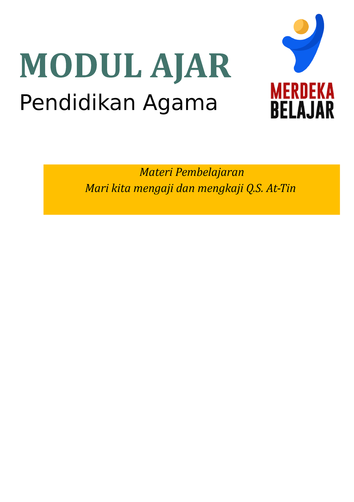 Modul AJAR SHOL - Tidak Ada - MODUL AJAR Pendidikan Agama Materi ...