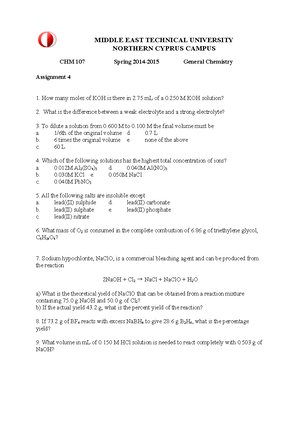 Chem 107 Lab Manual General Chemistry Laboratory Manual Chem 107