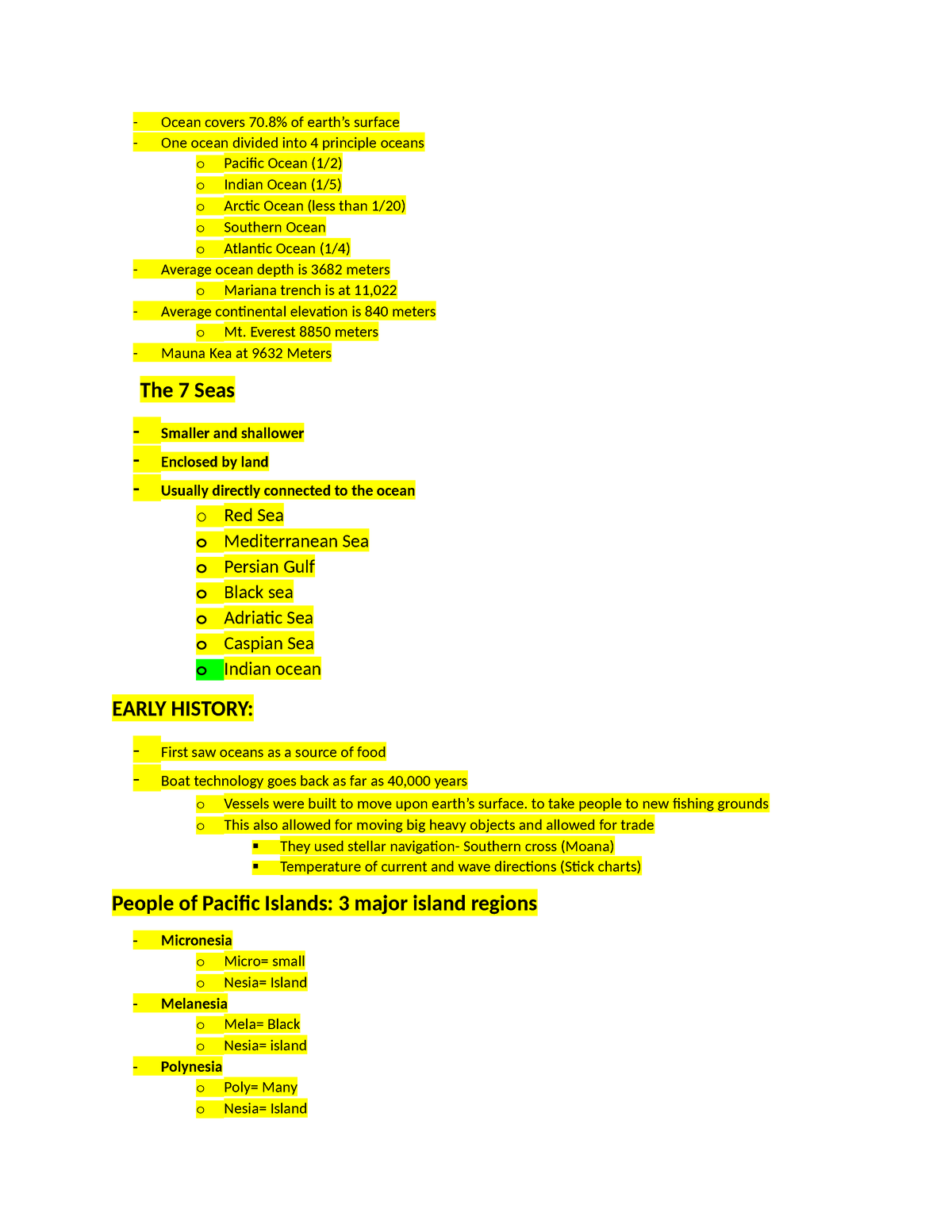 Oceanography TEST 1 - Study Guide For Test 1 - Ocean Covers 70% Of ...