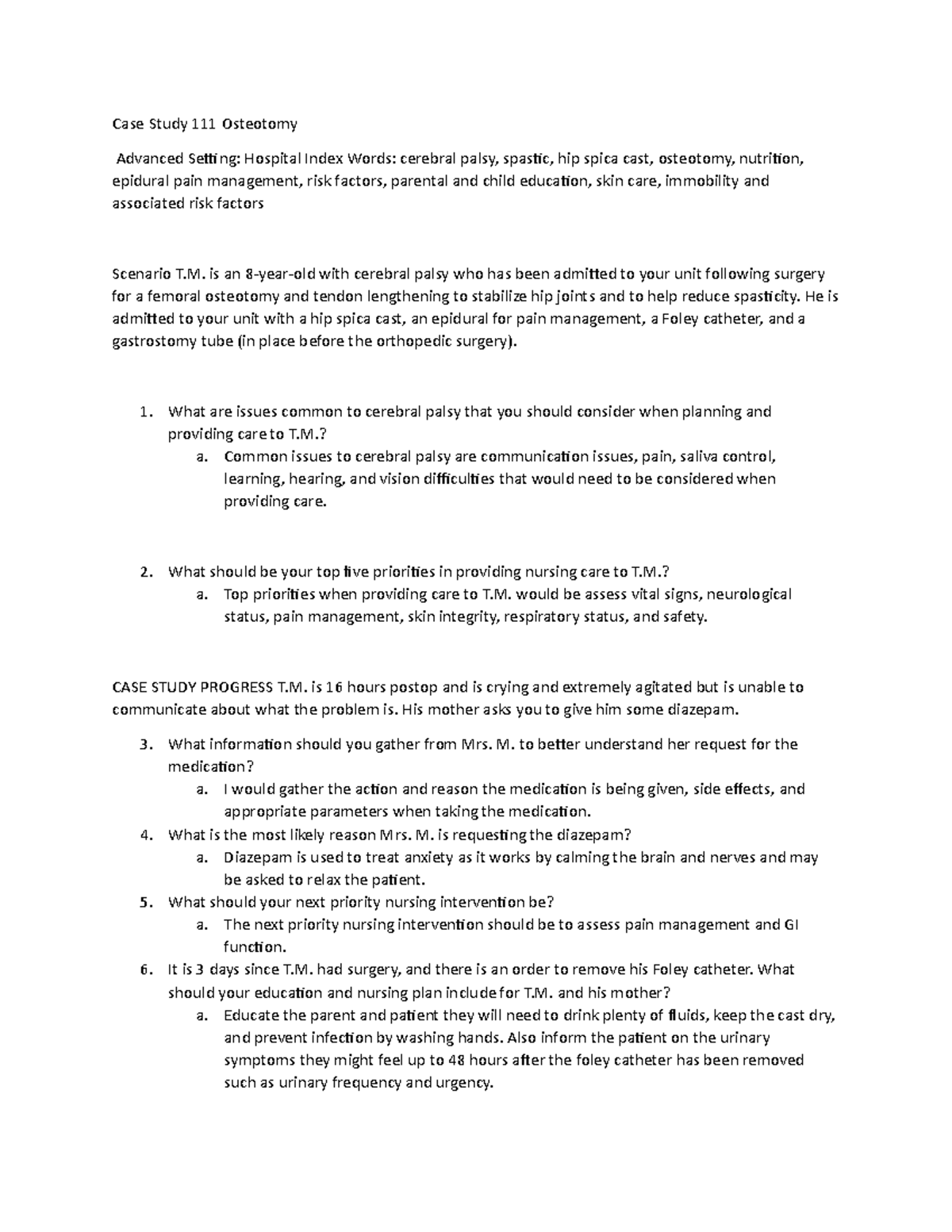 Case Study 111 Osteotomy For Student - Case Study 111 Osteotomy 