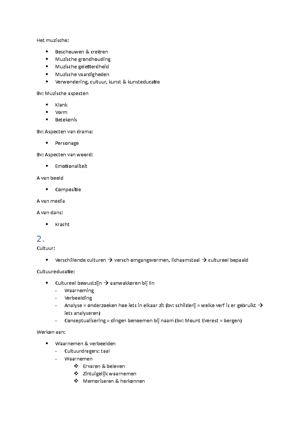 Notities - Het Muzische: Beschouwen & Creëren Muzische Grondhouding ...