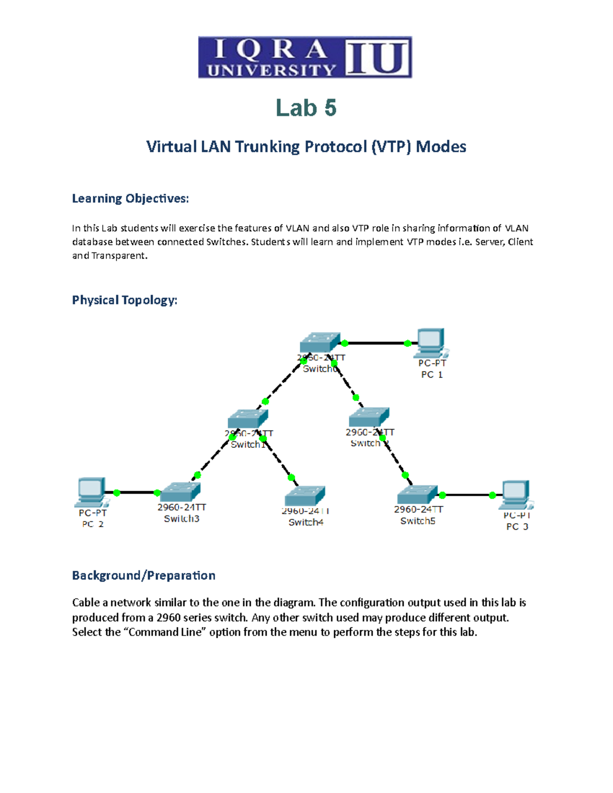 Lab 5 - about routing and swtiching - Lab 5 Virtual LAN Trunking ...