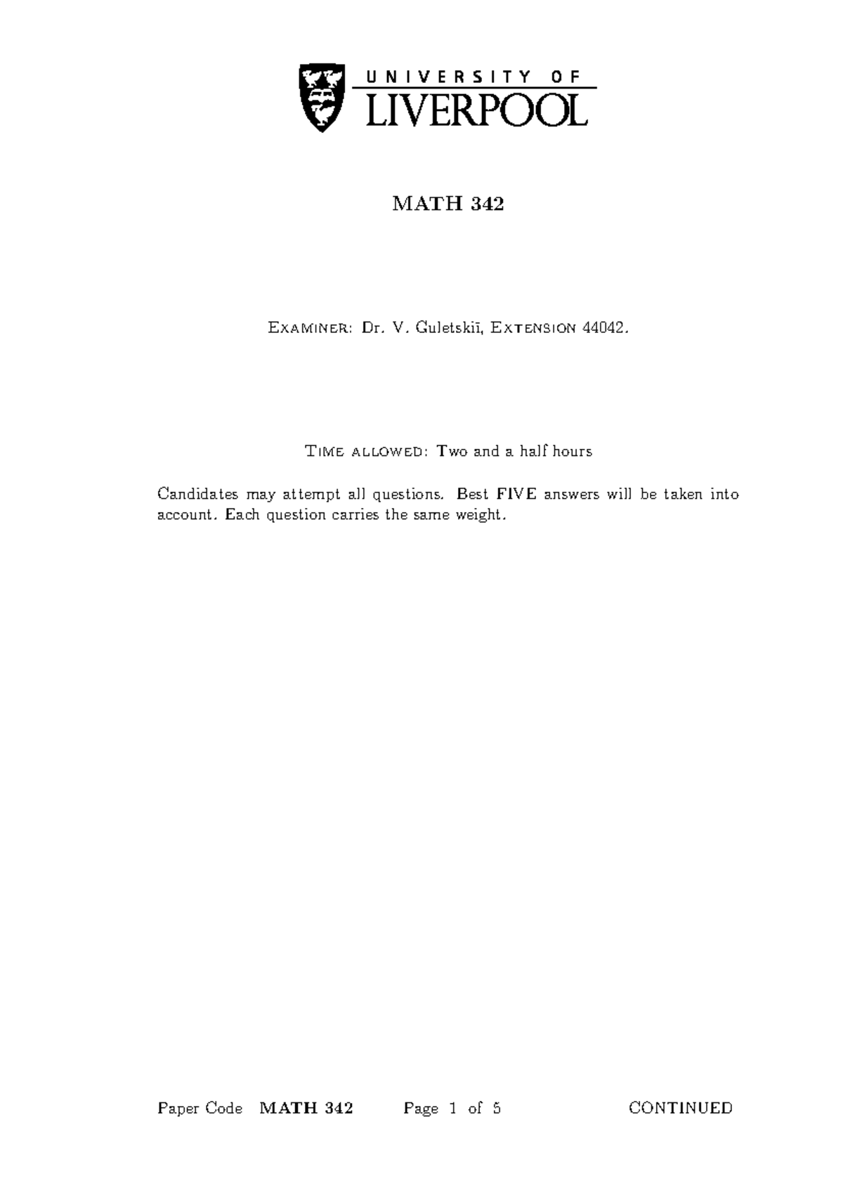 Exam January 2009, questions - MATH 342 Examiner:Dr. V. Guletski ̆ı ...