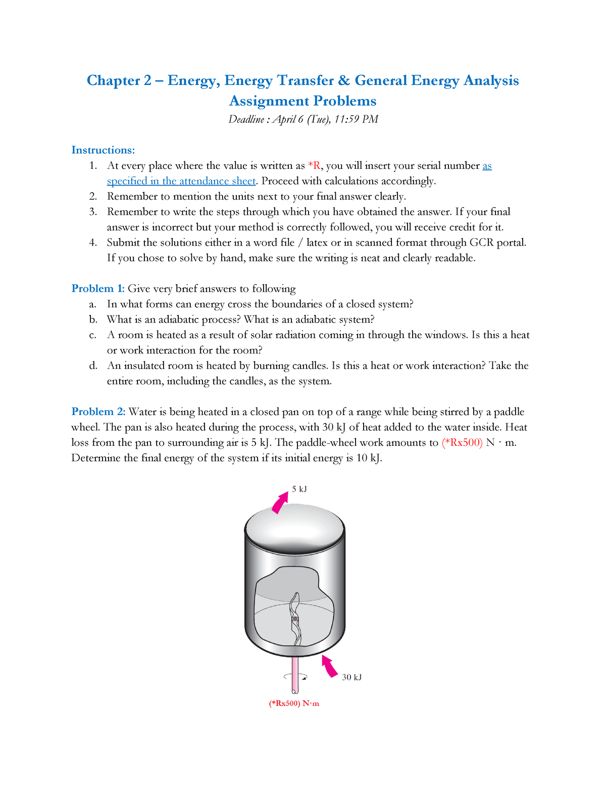 Chapter 2 - Energy, Energy Transfer & General Energy Analysis - Chapter ...