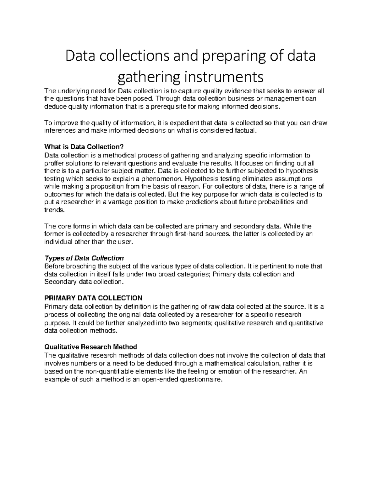 data gathering procedure in thesis