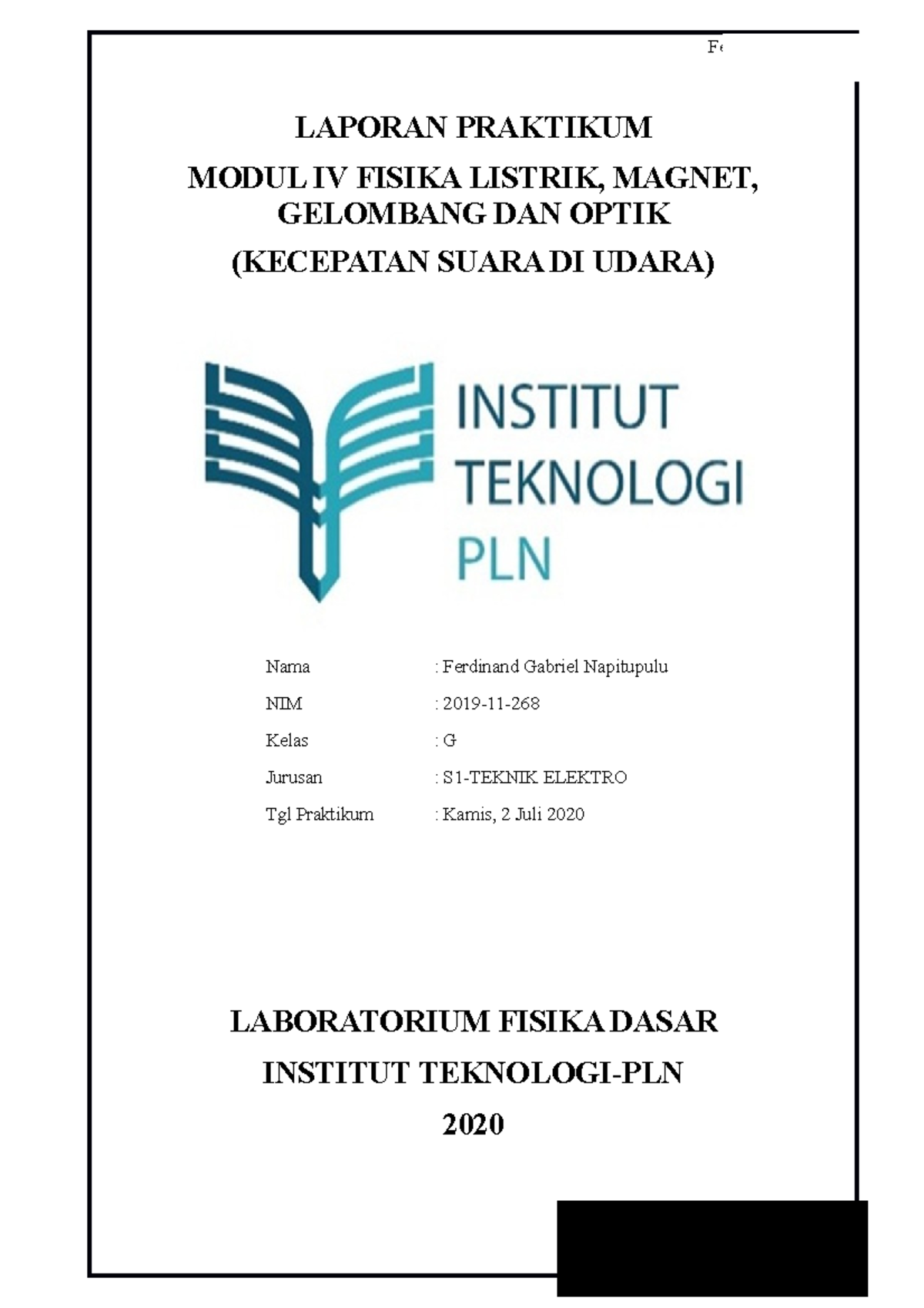 Laporan Praktikum Modul 04 - 2019-11- LAPORAN PRAKTIKUM MODUL IV FISIKA ...