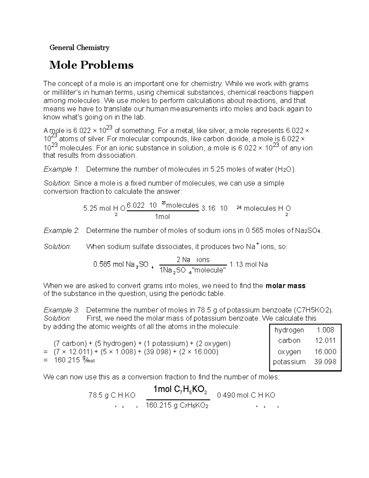 chemistry major coursework