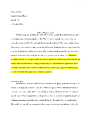 Critical essay structure picture