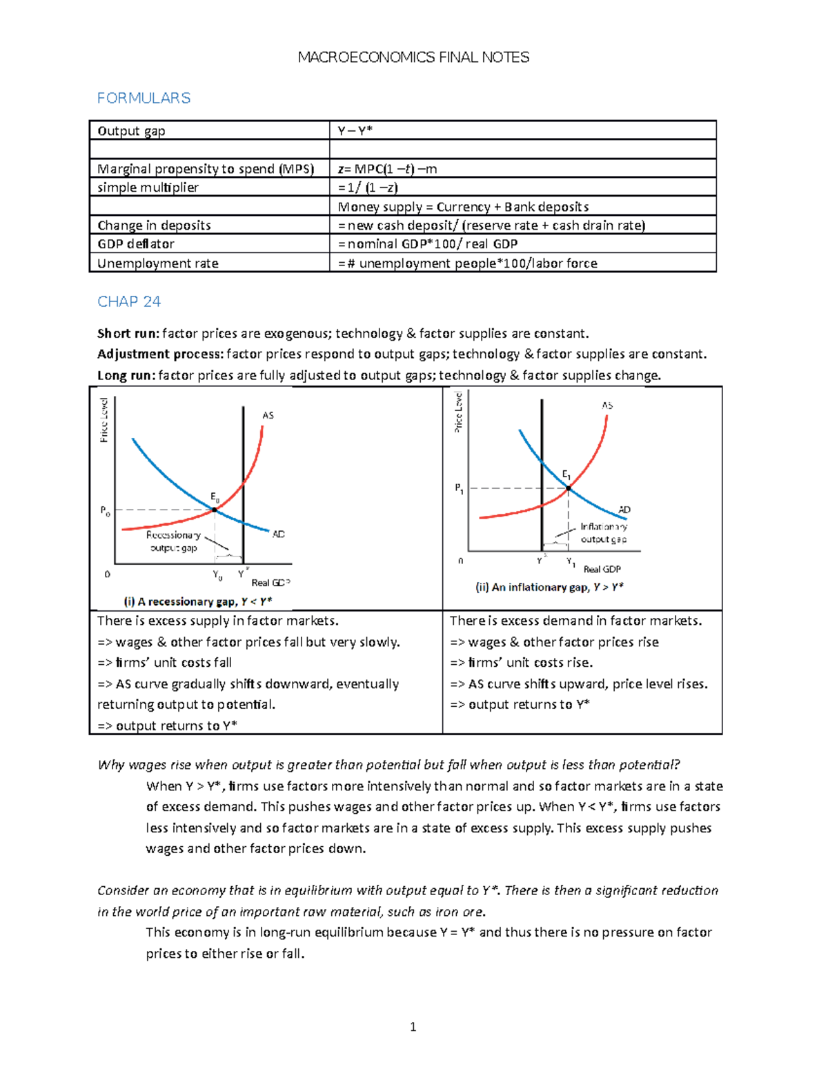 Final Note (summary) - Summary Principles Of Macroeconomics ...