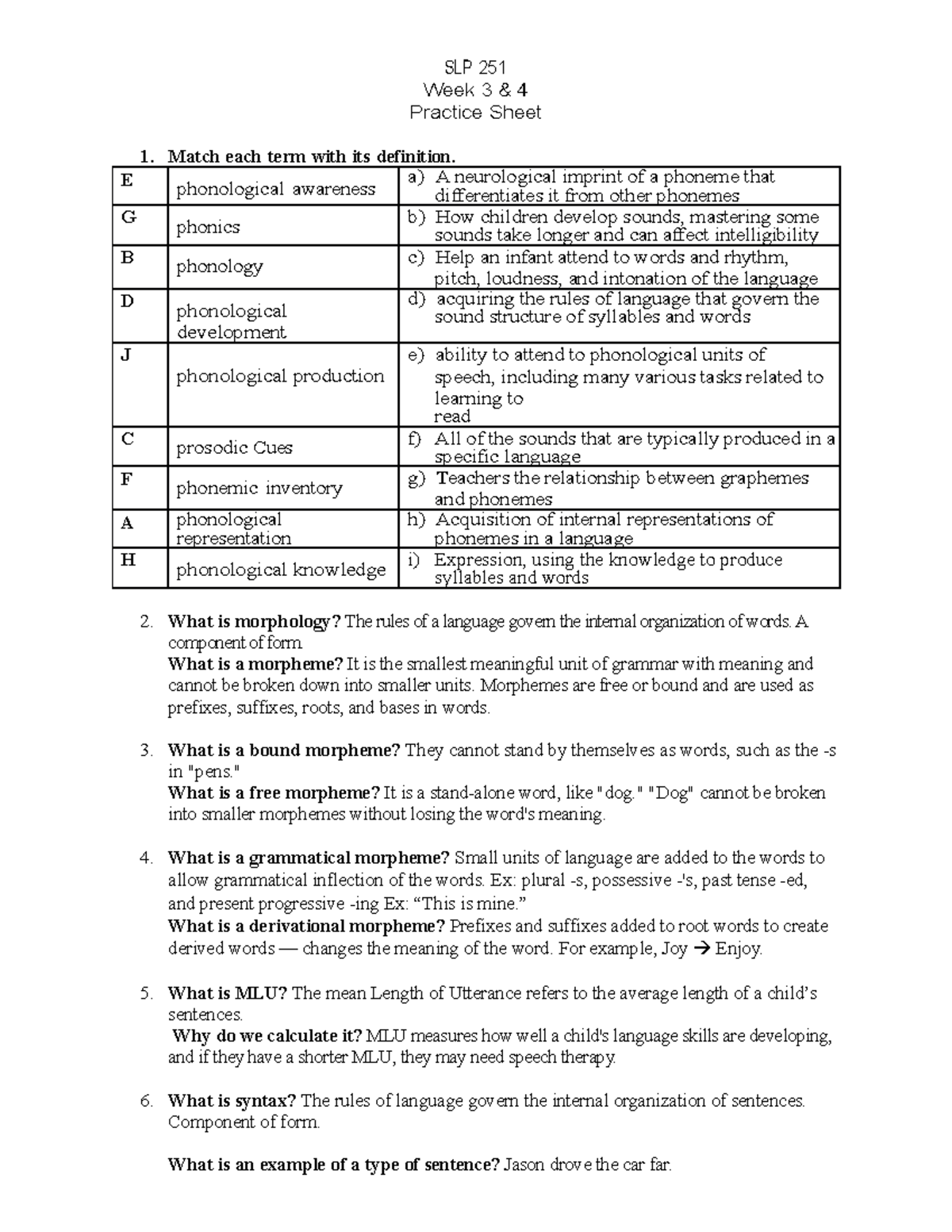 Match Each Term With The Best Description - 8qpyene