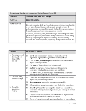 Model COC Assessement ON Account - MODEL COC ASSESSEMENT 1 (ONE) ON ...