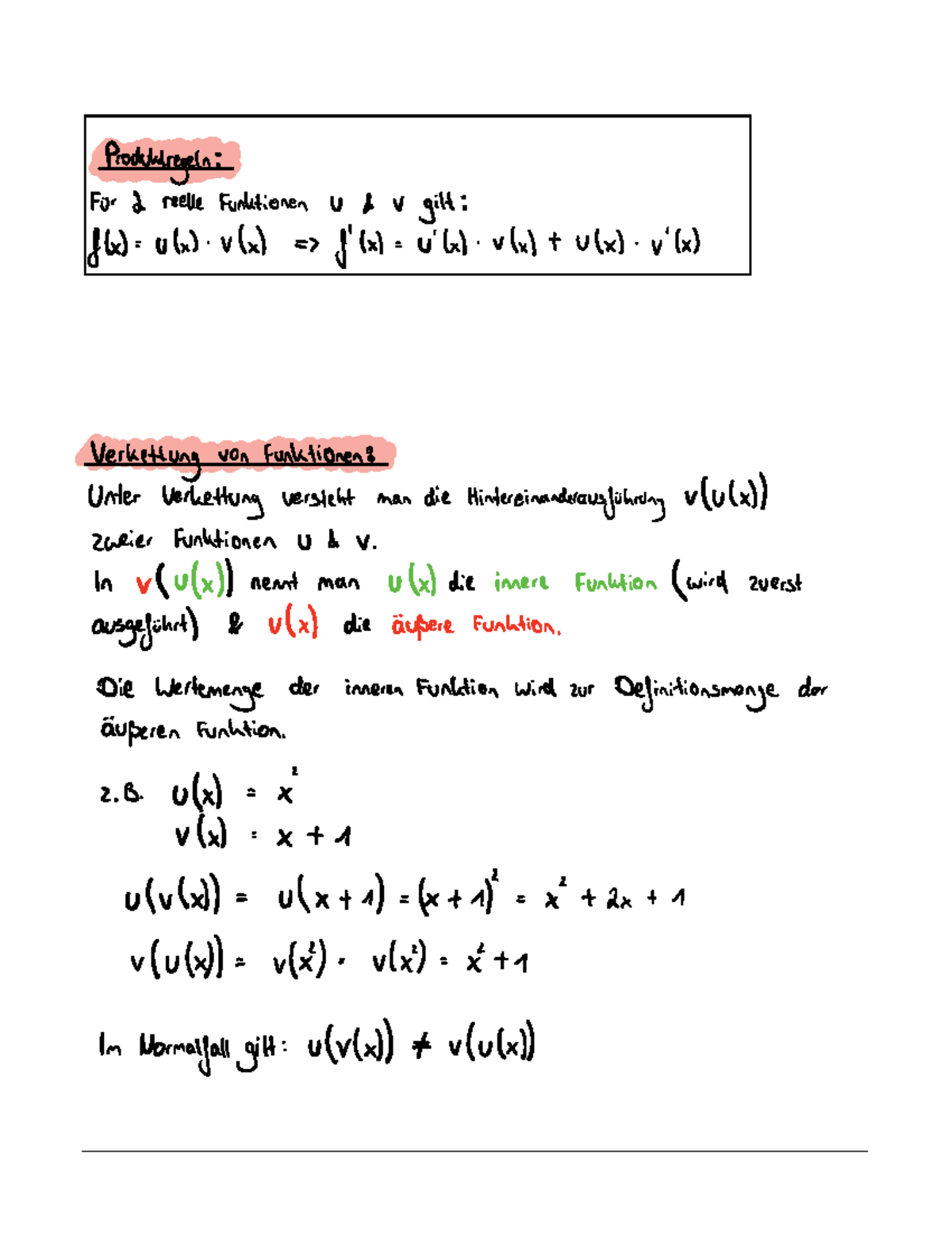 Weitere Ableitungsregeln - Mathematik - Studocu