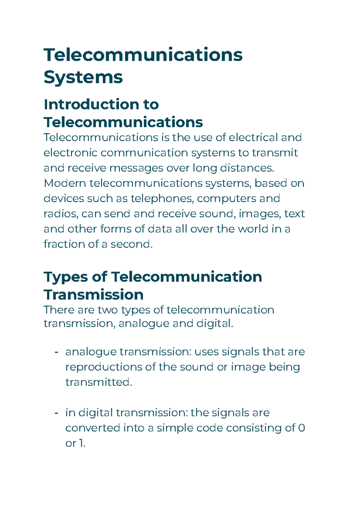 Telecommunications Systems - Telecommunications Systems Introduction To ...