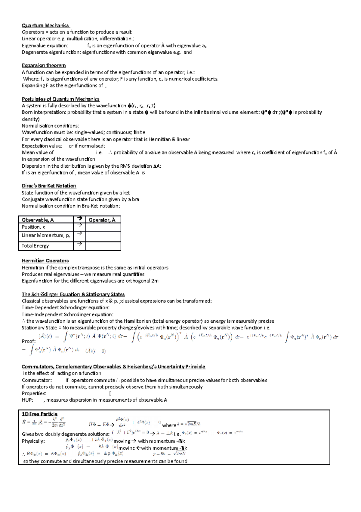 Quantum Mechanics Quantum Mechanics Operators Acts On A Function To