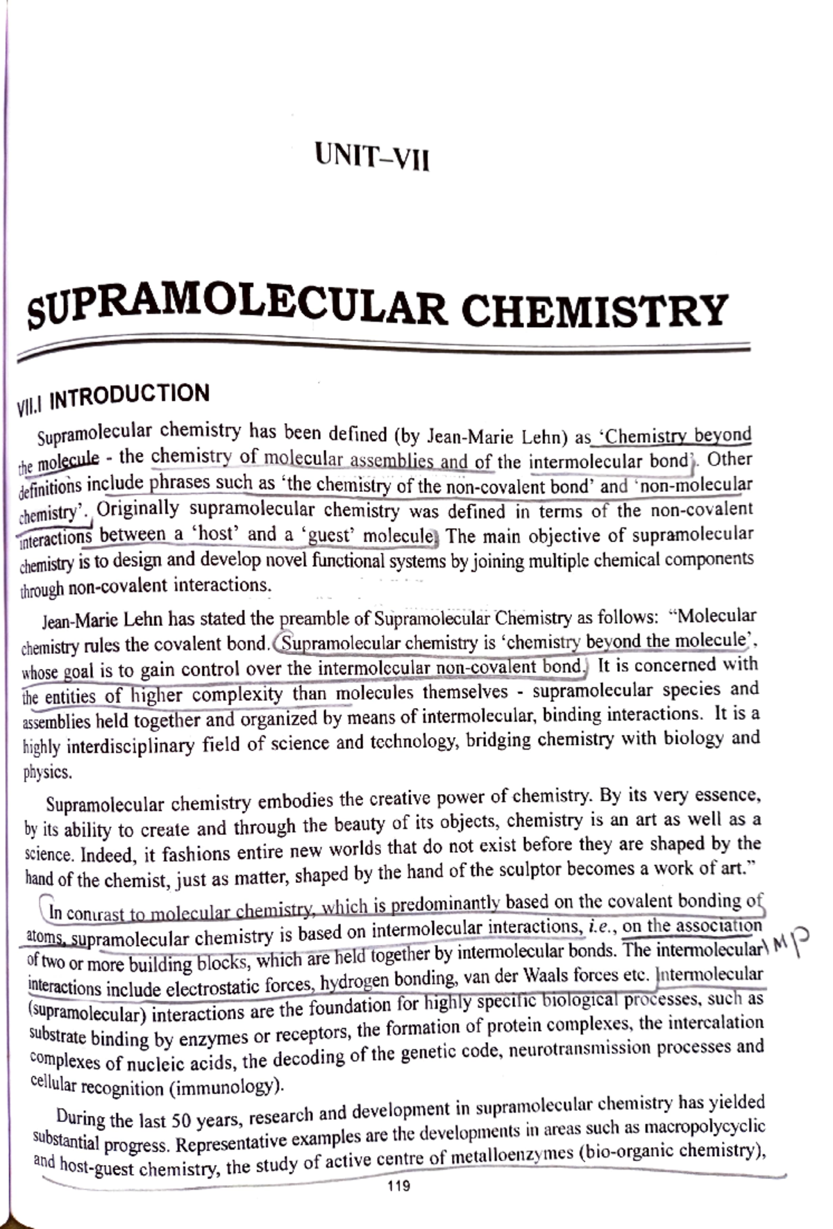 Unit 7 Supramolecular Chemistry - UNIT-Vlt soPRAMOLECULAR CHEMISTRY vii ...