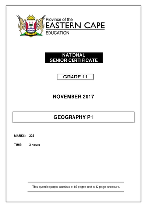 Geography P1 Nov 2022 Memo - MARKS: 150 These Marking Guidelines ...