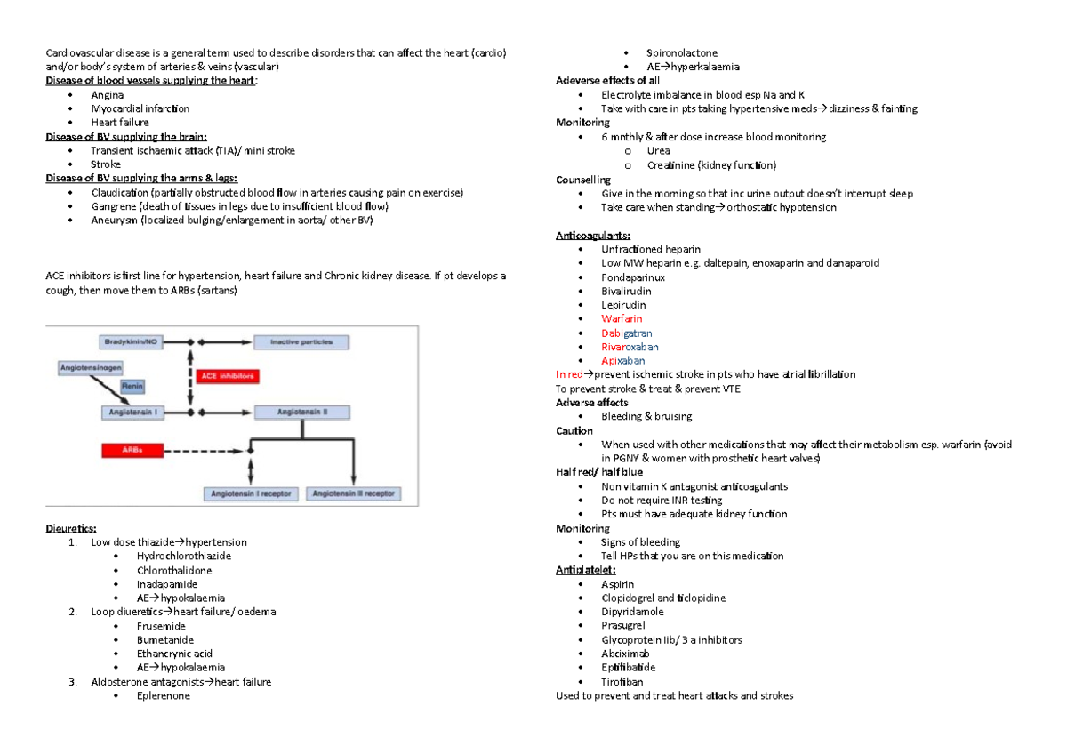 Cardiovascular Disease notes - Cardiovascular disease is a general term ...