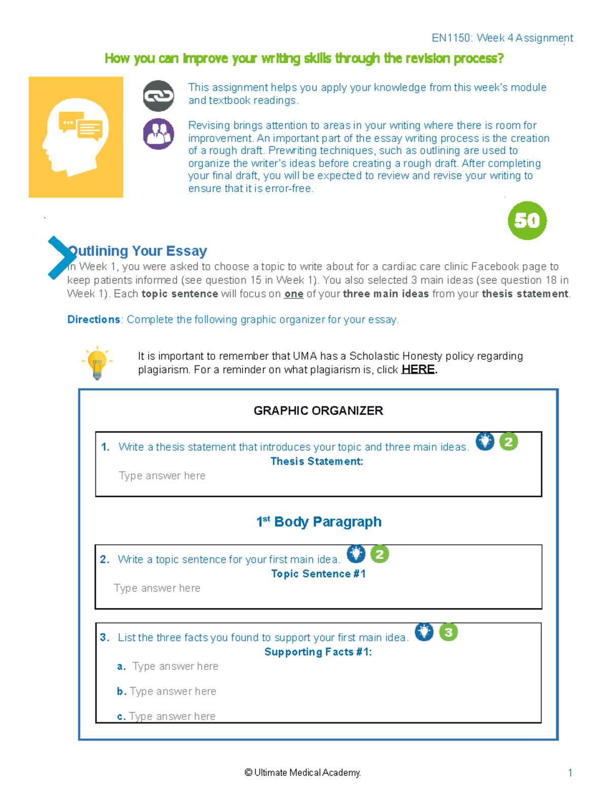 EN1150 WK4 Assignment 2019 V01 - EN1150: Week 4 Assignment How You Can ...