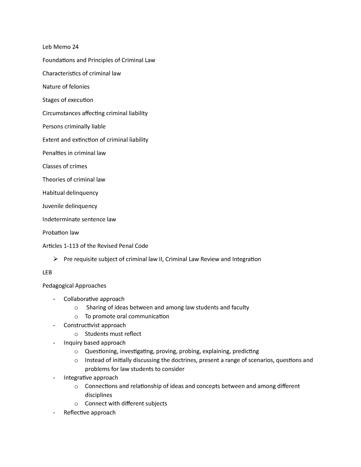 leb-memo-24-notes-leb-memo-24-foundations-and-principles-of-criminal-law-characteristics-of