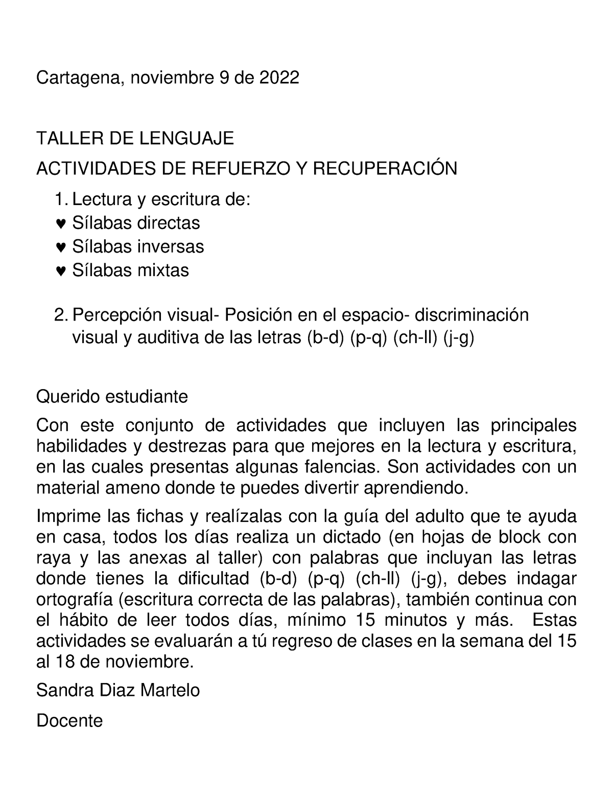 Actividades De Refuerzo Y Recuperacion 2° Nov 9 2022 Cartagena Noviembre 9 De 2022 Taller De 5653