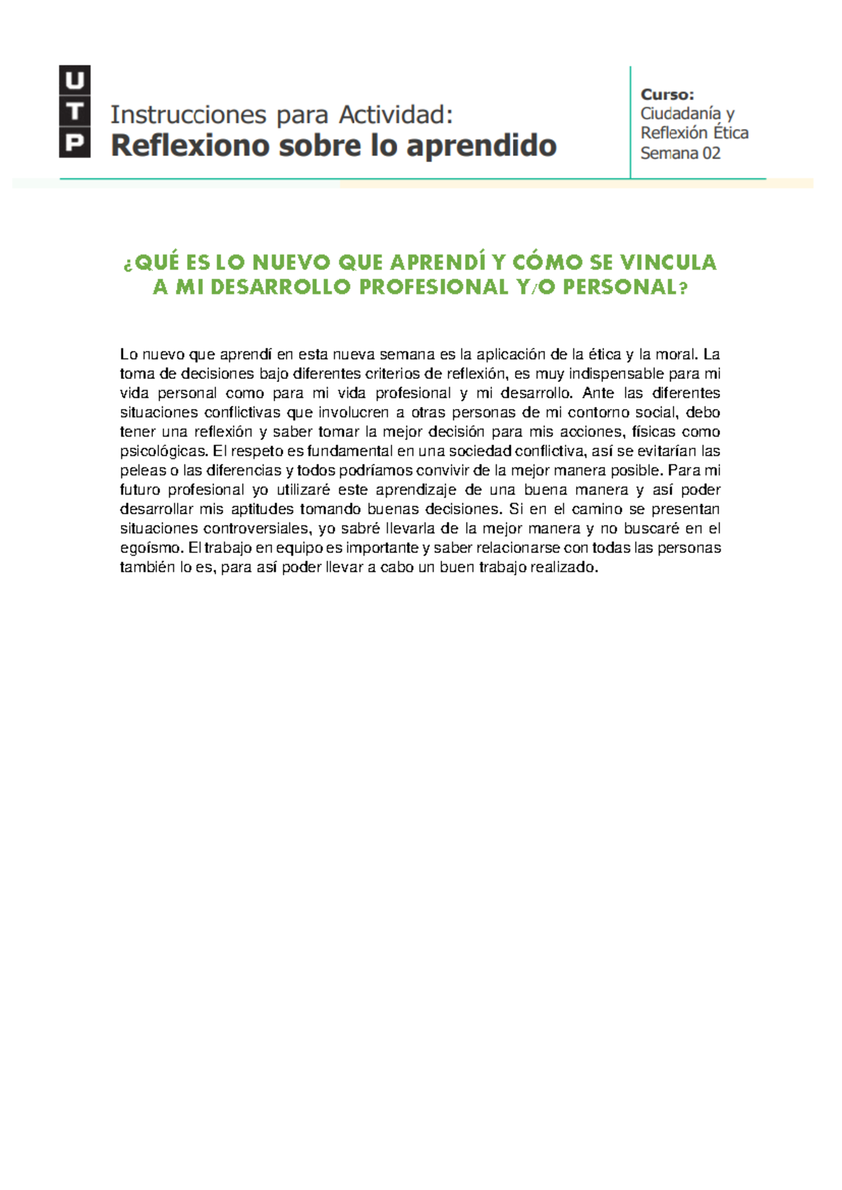 Reflexion final - reflexión - ¿QUÉ ES LO NUEVO QUE APRENDÍ Y CÓMO SE ...