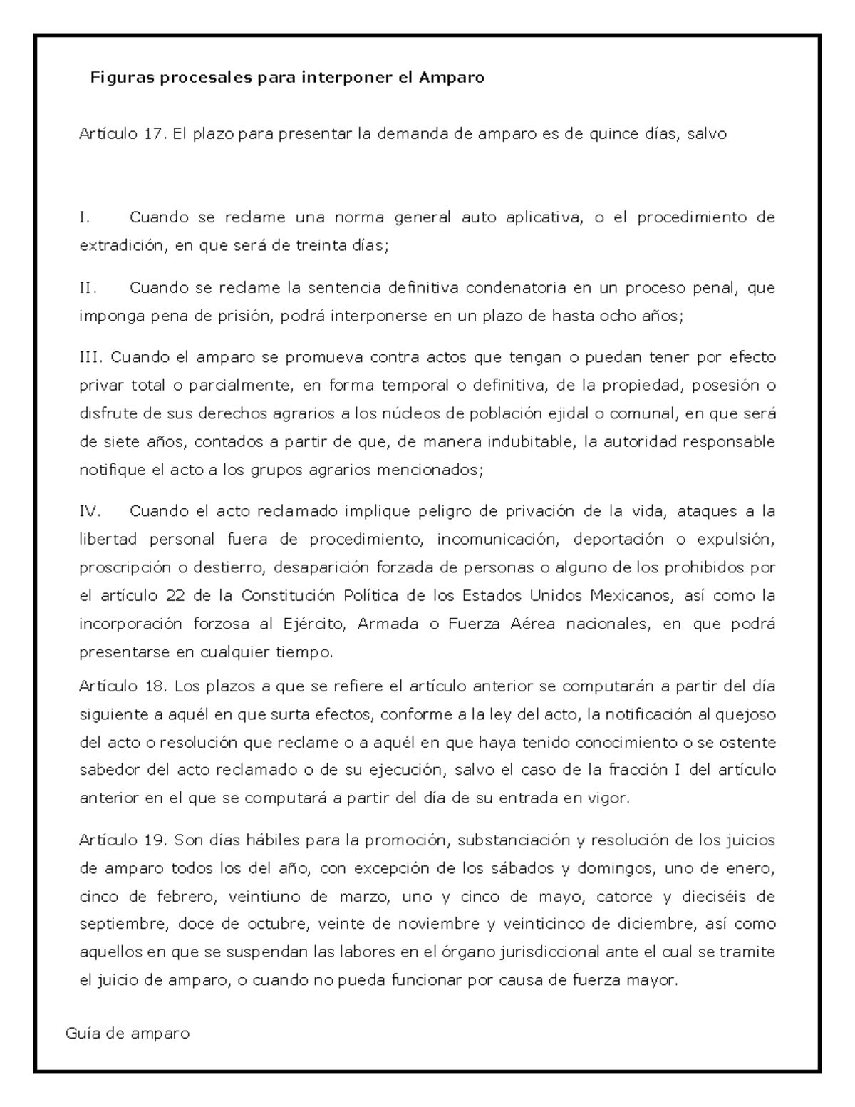 Amparo Directo E Indirecto - Figuras procesales para interponer el ...