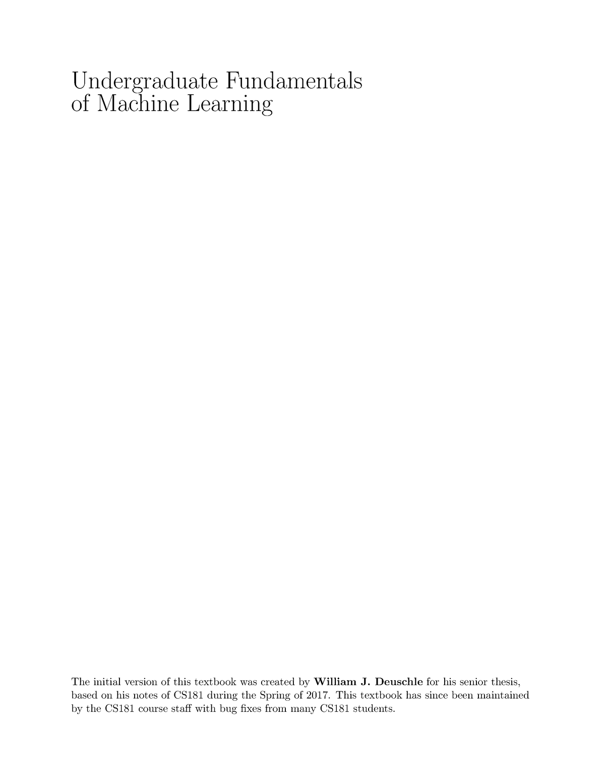 undergraduate thesis machine learning