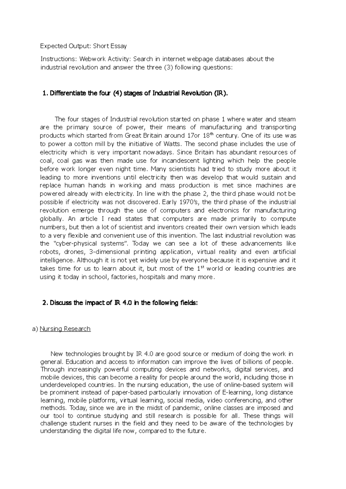 Industrial Revolution - The four stages of Industrial revolution ...