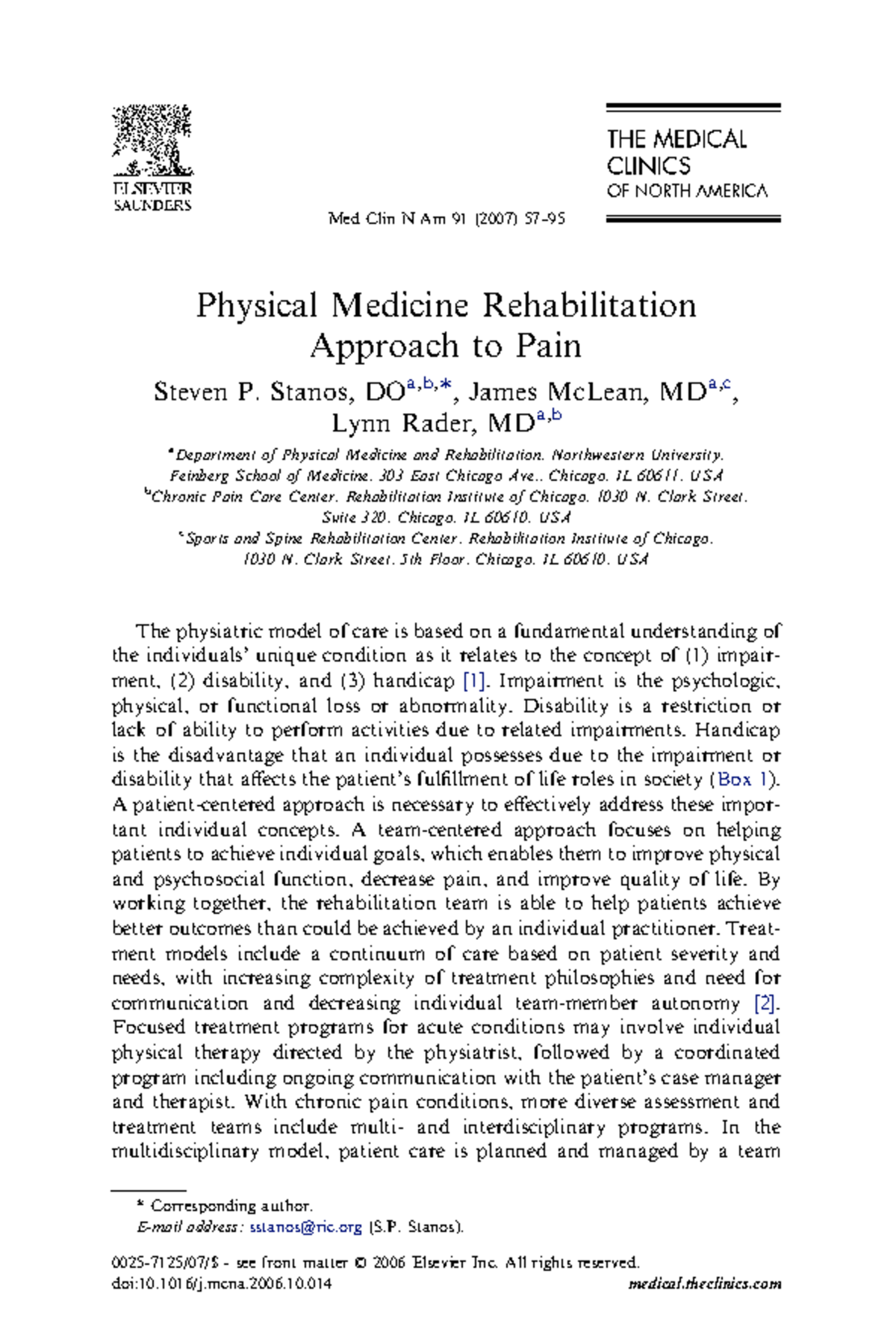 3 physical therapy approach to pain Physical Medicine Rehabilitation